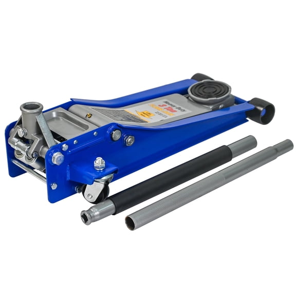 3T Heavy Duty Horizontal Low Profile Floor Jack with Dual Piston Quick Lift Pump