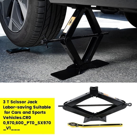 3T Jack with Wrench Crank Lifter Jack W/Car Tire Changer Scissor Lift Tool Crank Lifter SUV/MPV Maximum Height 100-430mm