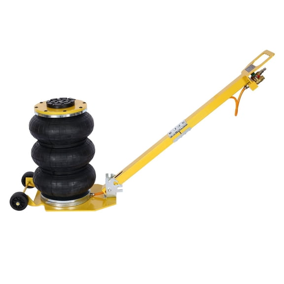 3T Pneumatic Air Jack - 6600lbs Capacity, Triple Bag Jack for Cars & Trucks - Fast Lift, Portable, Yellow