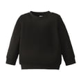 thumbnail image 1 of 3T Toddler Baby Boys Clothes Baby Boys Tops 3-4T Toddler Boys Long Sleeve Round Neckline Solid Color Tops Black, 1 of 8