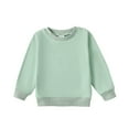 thumbnail image 1 of 3T Toddler Baby Girls Clothes Baby Girls T-shirt Tops Long Sleeve Round Neckline Solid Color 3-4T Girls Fall Winter T-shirts Tops Green, 1 of 6