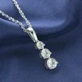 thumbnail image 1 of 3TCW Round-Cut Lab Created Diamond 3 Stone Pendant Necklace 14k White Gold Plated, 1 of 2