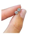 thumbnail image 1 of 3TCW Round Cut Moissanite Unisex Stud Earrings in 14k White Gold Plated, 1 of 2
