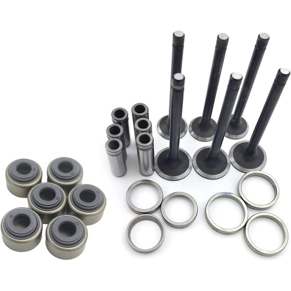 3TN100 Valves Set + Valve Stem Oil Seal Set For Yanmar 3TN100 3TN100E 3TN100L Engine For Takeuchi TB045 Excavator F475 F535 Tractor Valve Guides & Intake Valves & Exhaust Valves & Valves Seats