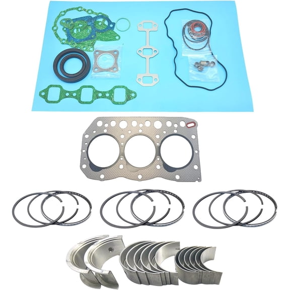 3TN75 Engine Full Gasket Set Rings Bearings For Yanmar 3TN75 3TN75E 3TN75U 3D75-2 3TN75-RJ 3TN75L Engine F17 FX17 FX16 Tractor For John Deere 855 856 STD Bearing kit set piston ring set