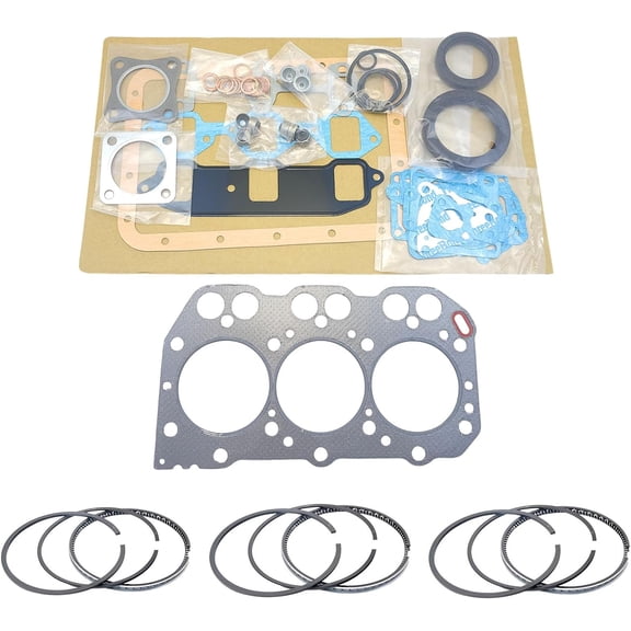 3TNA72 Full Gasket Kit + Piston Rings For Yanmar 3TNA72 3TNA72L 3TNA72E 3TNA72U 3TNA72UJ Engine For Kobelco SK15SR Excavator For John Deere 430 455 755 670 STD piston ring set