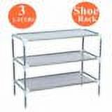 3Tier Shoe Rack Detachable Non-Woven Waterproof Fabric Shoe Organizer Tower Space Saver Stackable Storage Shelf