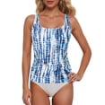 thumbnail image 1 of Ttongbb Women Tankini Tops Full Coverage Removable Pads Long Ruched Swimwear Tops Seaside Vacation Pool Bathing Suit Tops, 1 of 7