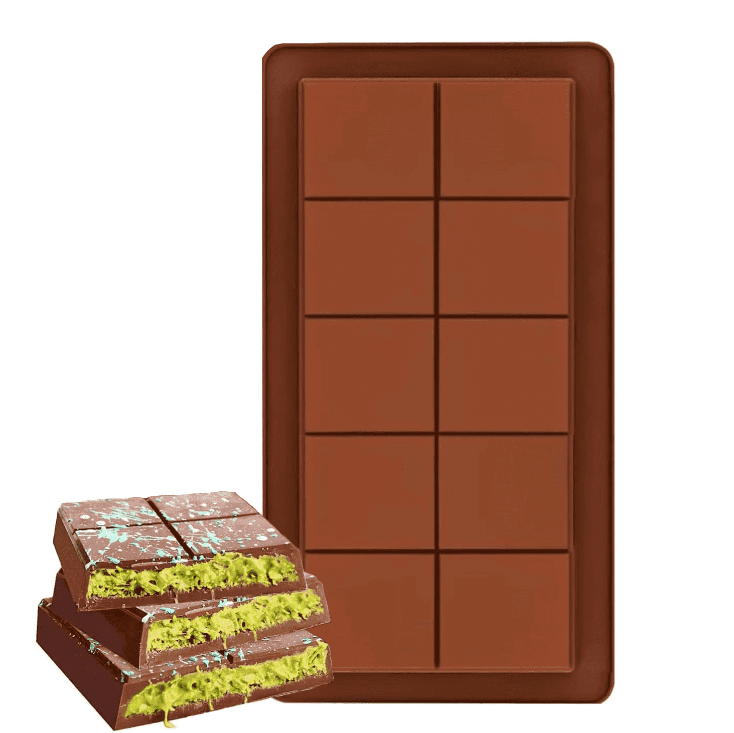 Large chocolate bar molds silicone Deep Candy bar Molds for dubai chocolate Making