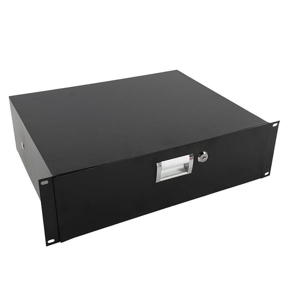 3U Rack Drawer DJ Locking Drawer with Key with Unmatched Material, Safety Design and Widely Application(Black)