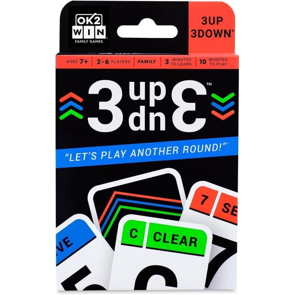 Ok2Win 3UP 3DOWN Card Game - Fast-Paced Easy-to-Learn Family Fun for Ages 7+