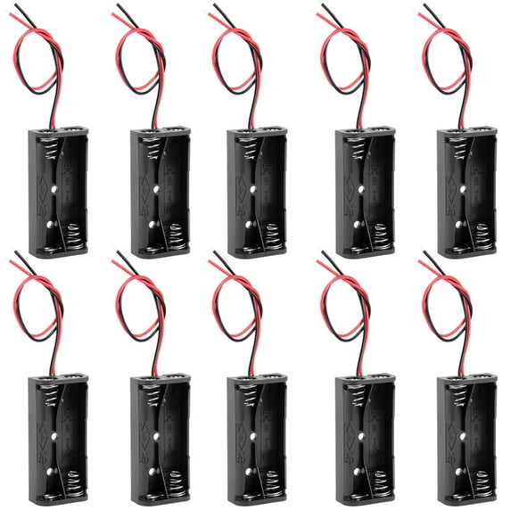 3V Battery Holder Case Storage Box 2 x 1.5V AAA Batteries Line 10Pcs