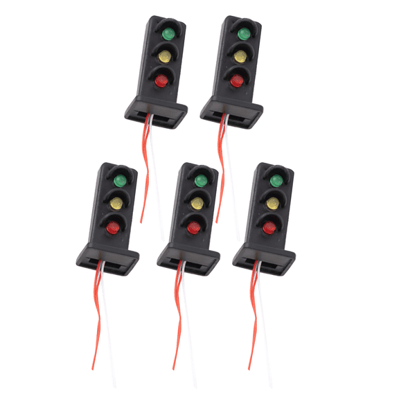3V DIY Train Signal Lights Miniature Traffic Lamp 1:87 Scale for Train Layout Decoration, 5PCS