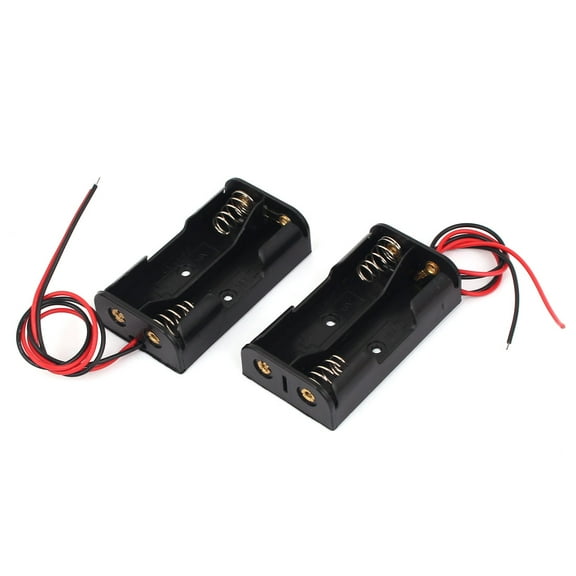 3V Power Supply 2 x AA Battery Open Holder Hole Mounted Storage Case Wire 2Pcs