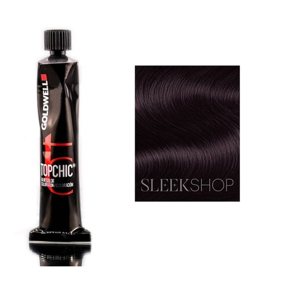 3VV Max - Dark Violet , Goldwell Topchic Professional Hair Color (2.1 oz. tube), haircolor dye scalp beauty - Pack of 2 w/ Sleek 3-in-1 Comb/Brush