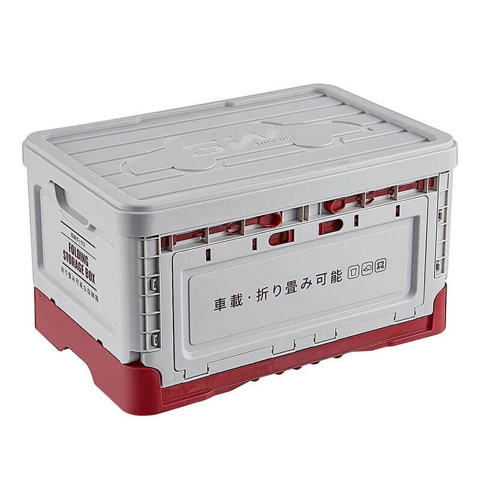 3W 50.5L Car Trunk Container Bin Folding Storage Box Red Outdoor Camping Organizer