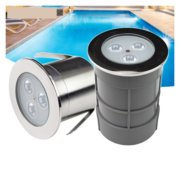 3W,6W,9W Embedded 12V Underwater Light DC24V Small Downlight IP68 Stainless Steel Shell LED Swimming Pool Underwater Light Warm White