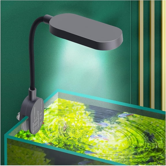 3W Aquarium Light with Adapter LED Clip on 1-5 Gallon Fish Tank Light Small Full Spectrum USB Light 360 Rotation Lighting,for Betta Fish & Small Tank