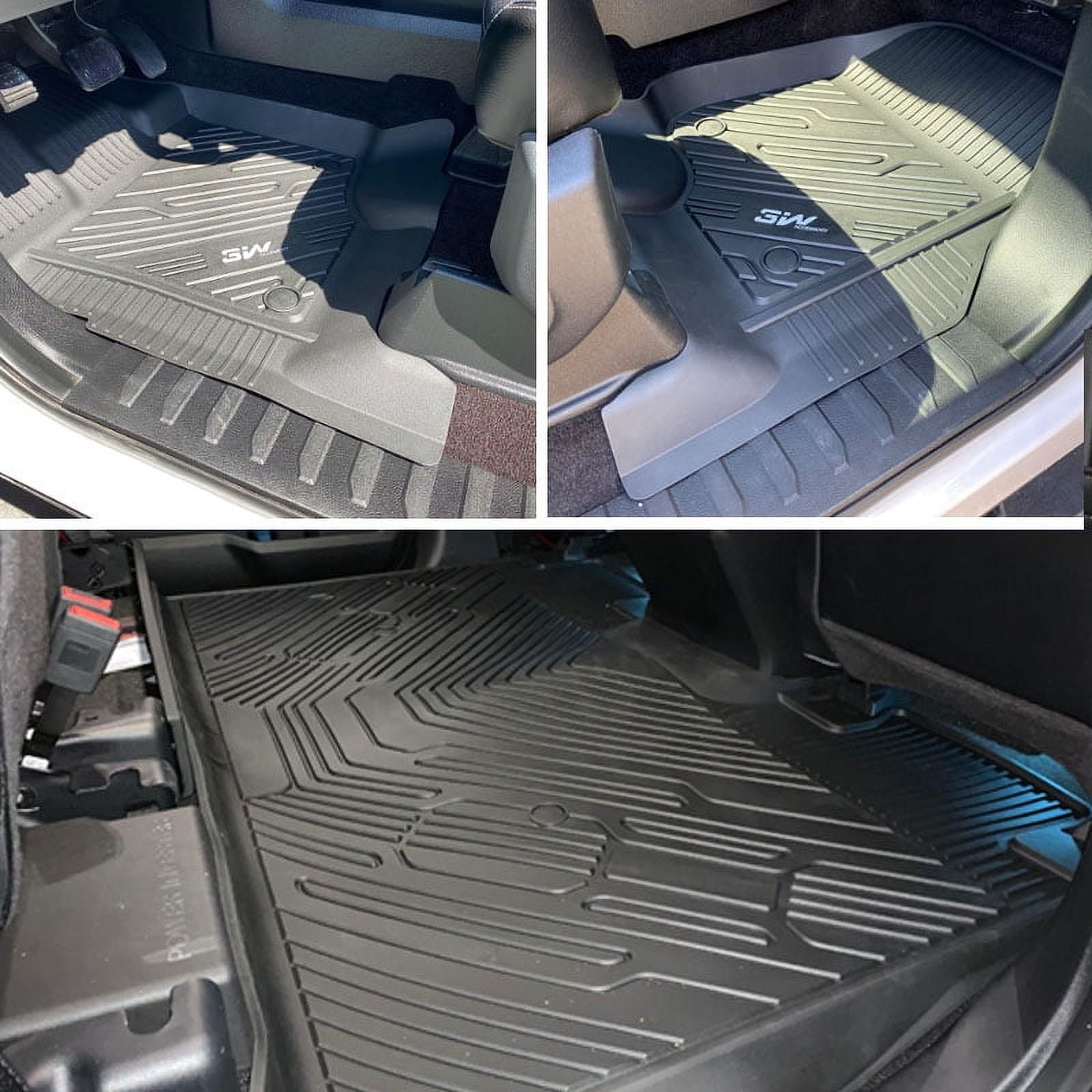 3W Car Floor Liners for 2015-2023 Ford F-150 Floor Mats SuperCrew Custom Floor Mats 1st & 2nd Row Seat, Don't Fit Super Cab & Regular Cab, Don't Fit With Rear Under-seat Storage