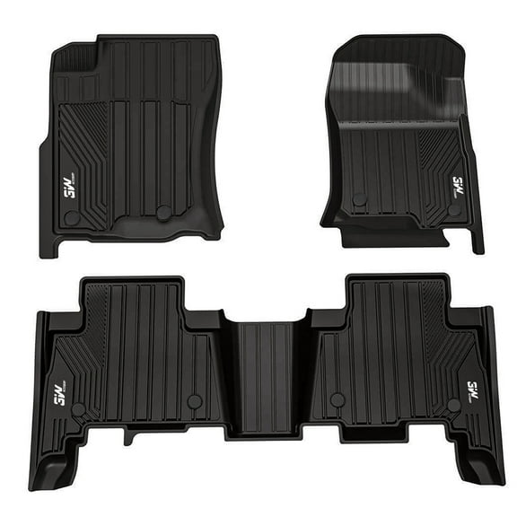3W Car Floor Mats Liners for 2014-2023 Toyota 4Runner/Lexus GX460 All Weather Mats TPE Material Floor Liners, Black