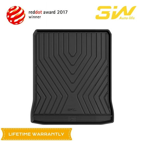 3W Cargo Liner for 2017-2023 BMW 5 Series G20 All Weather TPE Trunk Mats Custom Fit for BMW 5 Series 520i 530e 530i 535i 540i 540d 550i Black
