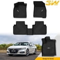 thumbnail image 1 of 3W Custom Fit All Weather Floor Mats for Honda Accord 2023-2024 (Hatchback, Coupe, Sedan) - Heavy Duty TPE, Front & Rear 2 Rows (Including Hybrid Model), Black, 1 of 5