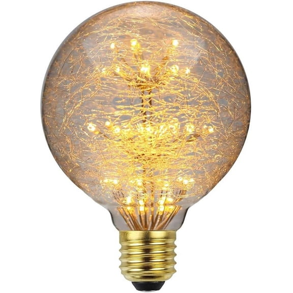3W E27 LED Light Bulb, Firework, Retro Starry, Dimmable, Vintage Edison, Decorative, 1 count, 25000 hours life
