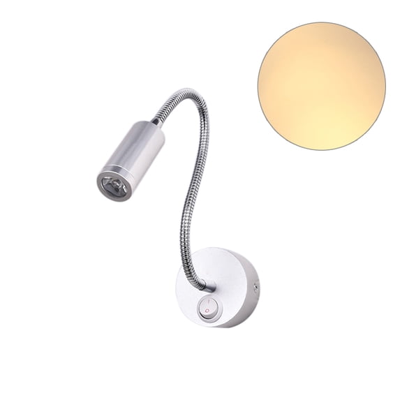 3W Flexible Hose LED Wall Lamp Bedroom Bedside Hotel Reading Adjustable Light