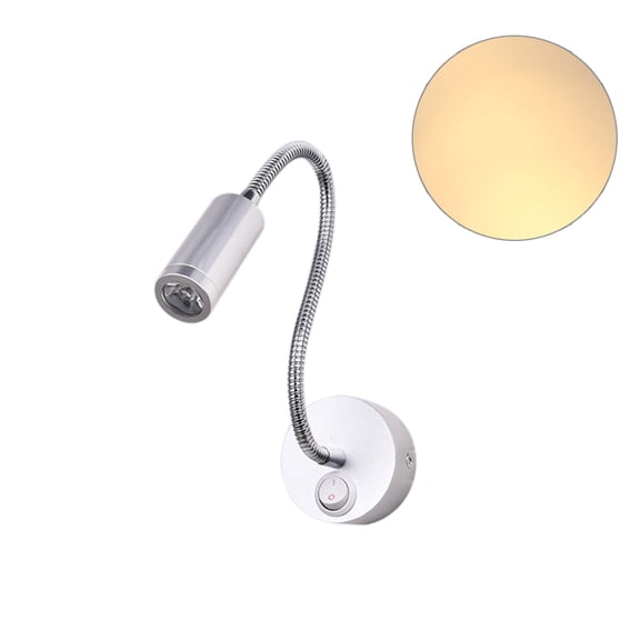 3W Flexible Hose LED Wall Lamp Bedroom Bedside Hotel Reading Adjustable Light