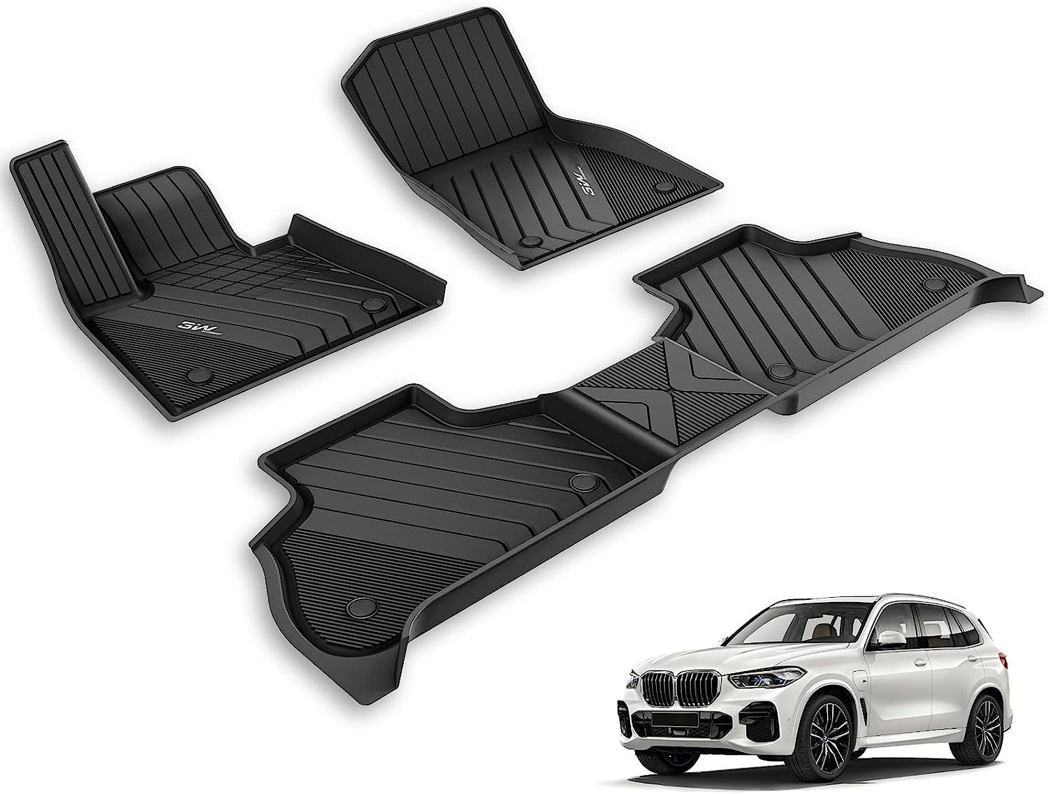 3W Floor For BMW X5 2019-2023 Front Rear 2 Rows Carpet Mats