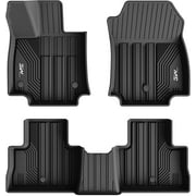 3W Floor Liners for 2019-2023 Toyota RAV4 NO Hybrid or Prime, All Weather Custom Fit TPE Floor Mats Set, 1st and 2nd Row, Black