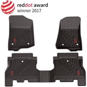 3W Floor Mats 2 Rows Car Liners TPE for Jeep Wrangler 4XE 2021-2023 All Weather Black