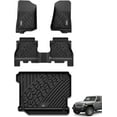 thumbnail image 1 of 3W Floor Mats and Cargo Liner for Jeep Wrangler JL 4-Door Without SUBWOOFER 2018-2024 TPE All Weather Custom Fit Floor Liner & Trunk Mats Black(Non JK or 4XE), 1 of 13