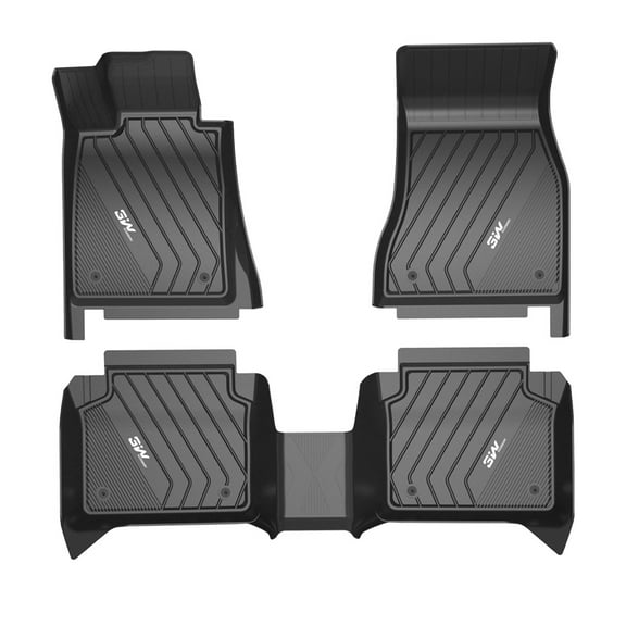 3W Floor Mats Compatible for BMW X3 2018-2023, TPE All Weather Custom Fit Floor Liner for BMW X3 30iX3 M40iX3 30eX3M, First and Second Row Full Set Car Mats Black