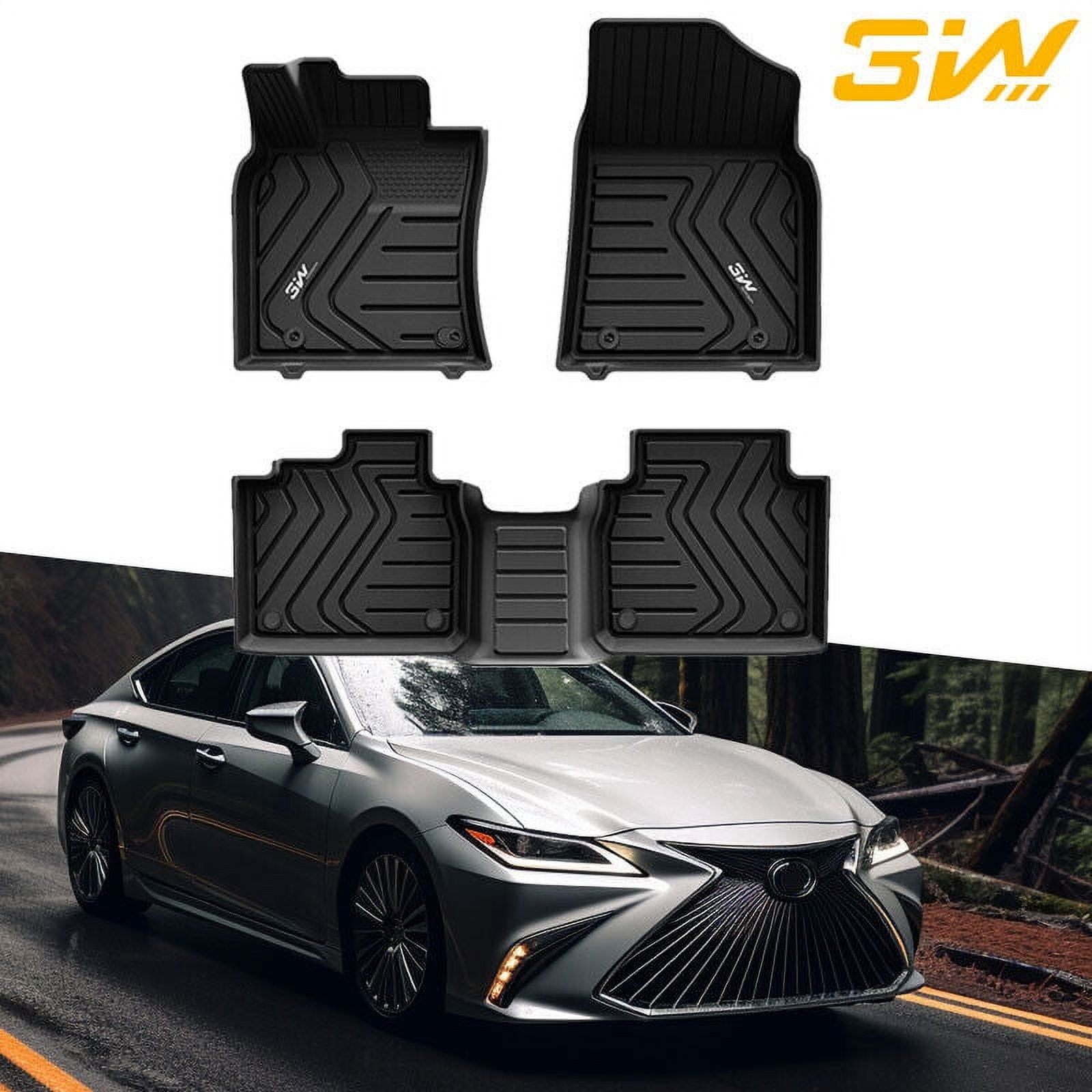 3W Floor Mats Fit Lexus ES 2019 2024 ES350 ES300h, TPE All Weath 並行輸入品 3W LEXUS ES 2019-2025 ES350 ES300h Custom Floor Mats Front Wheel