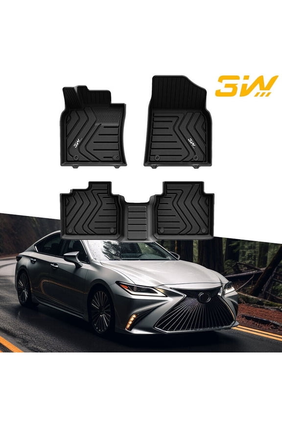 Floor Mats Compatible for Lexus ES 2019-2023 TPE All Weather Custom Fit Floor Liner for Lexus ES ES350 ES300h 1st and 2nd Row Full Set Car Mats Black