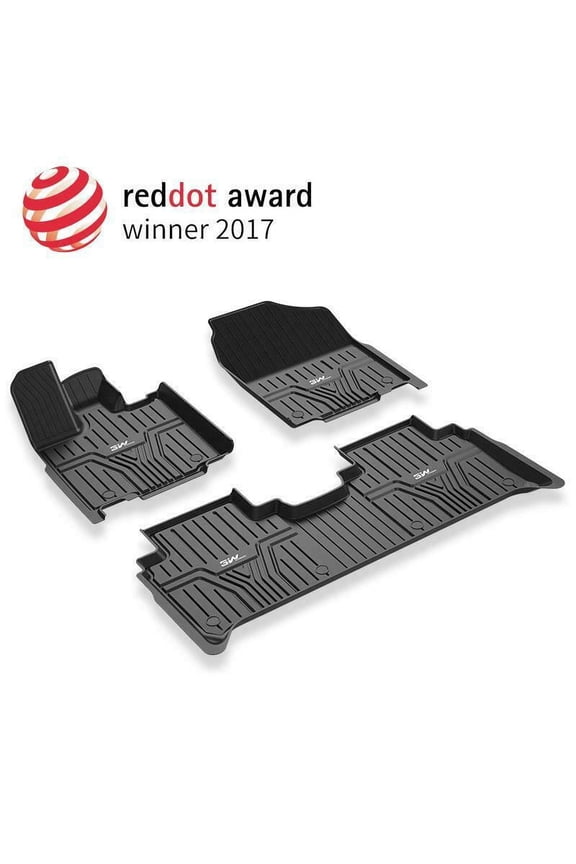 Floor Mats Compatible for Honda CR-V 2017-2022 TPE All Weather Custom Fit Floor Liner for Honda CR-V 1st and 2nd Row Full Set Car Mats Black