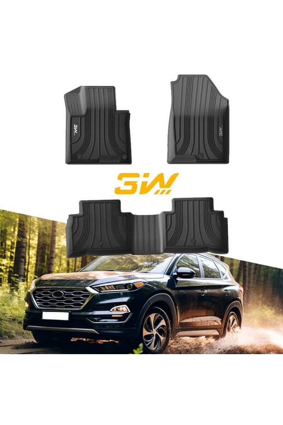 Floor Mats Fit 2022 2023 Hyundai Tucson (Not for Hybrid), All Weather TPE Custom Fit Car Floor Liners 1st & 2nd Row, Black