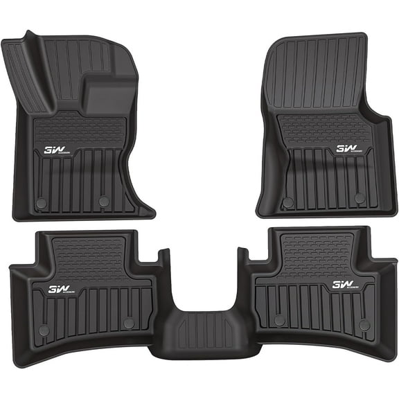 3W Floor Mats Fit Range Rover/Land Rover Velar 2017-2024 Car Floor Liner for Range Rover Velar 1st and 2nd Row Mat Black TPE All Weather