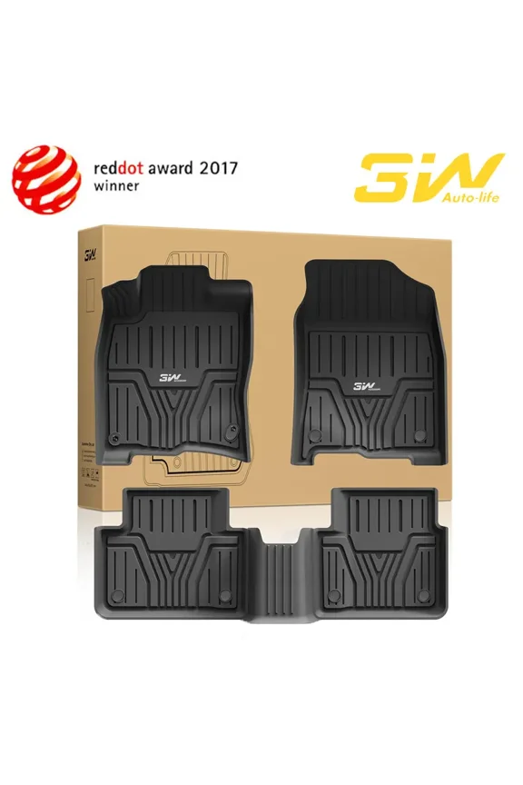 Floor Mats Fit for Honda Civic 2016-2021 All Weather TPE Car Liners For Honda Civic 1st & 2nd Row Set Black Honda Civic Car Floor Mats Anti-Slip