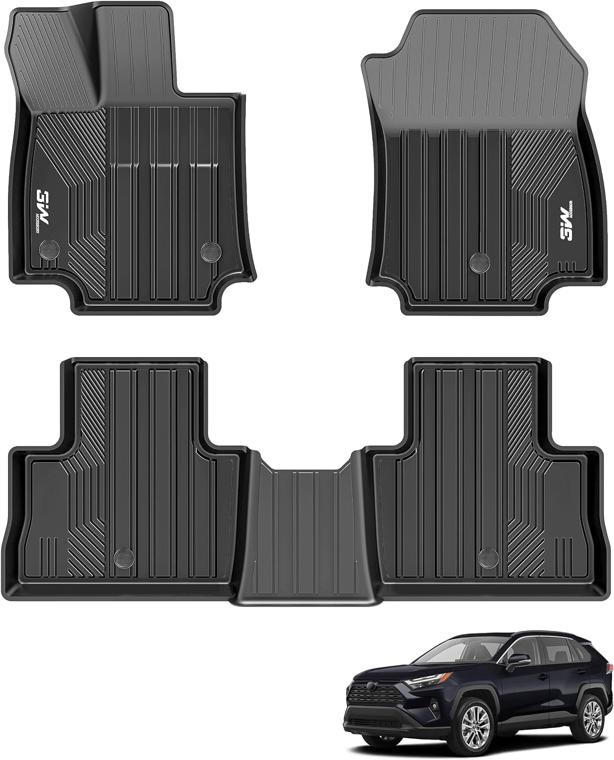 3W Floor Mats For Fit Toyota RAV4 20192023 (Not for Hybrid or Prime