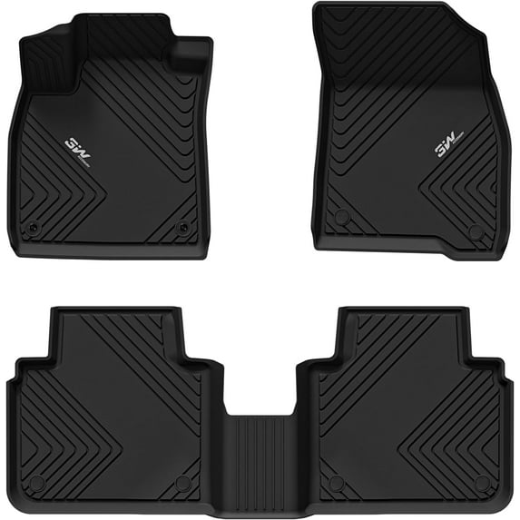 3W Floor Mats for Honda Accord 2023-2024 Custom Fit Black Car Floor Liner For Honda Accord Hatchback Coupe Sedan (Include Hybrid Model) TPE All Weather