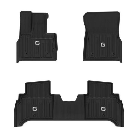 3W Floor Mats for Mercedes Benz G Class (2019-2023), TPE All Weather Custom Fit Floor Liner for Benz G Class,1st & 2nd Row Full Set TPE Car Mats, Black