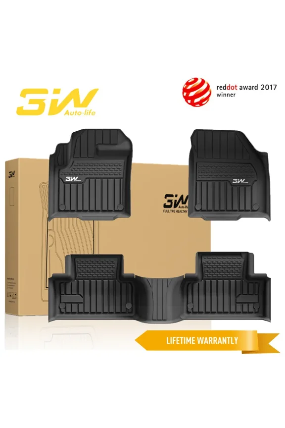 Floor Mats for Range Rover/Land Rover Evoque 2011-2019 Floor Mat TPE All Weather Custom Fit Floor Liner for Range Rover Evoque 1st and 2nd Row Not for Convertible Black Car Liners