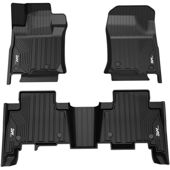 3W Floor Mats for Toyota 4 Runner 2013-2023/Lexus GX460(Only for Fit for 5-Passenger) 2014-2022 Custom Fit, TPE Floor Liner for Toyota 4Runner All Weather Car Liners Black