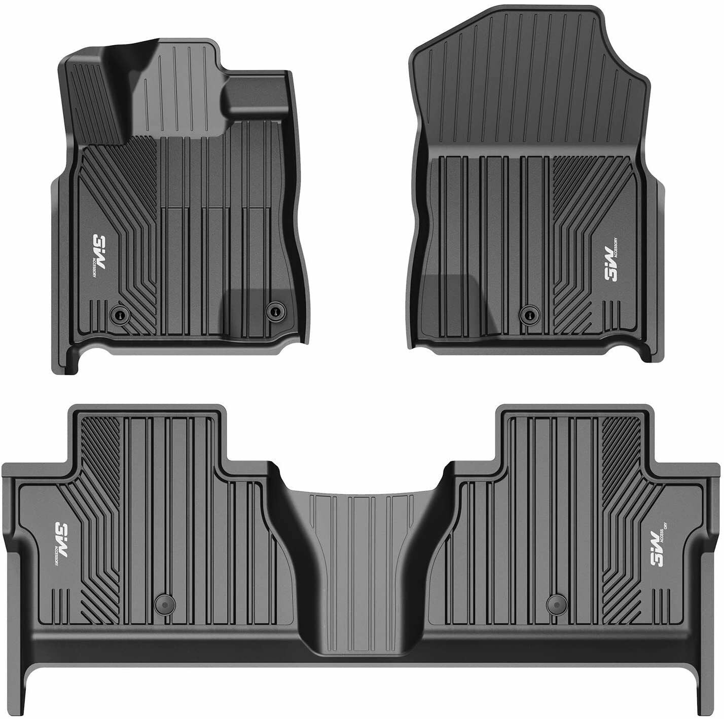 3W Floor Mats for Toyota Tundra 20142021 CrewMax Cab All Weather