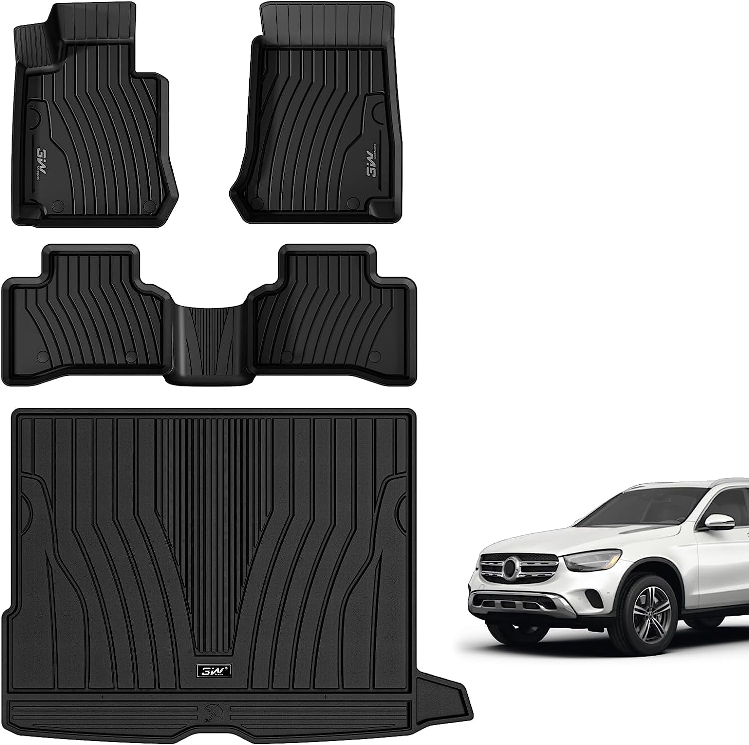 3W Floor Mats and Cargo Liner Fit for Benz GLC Floor and 2016-2022