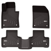 3W Floor Mats for Volvo XC60 2018-2020 - Front & Rear 2 Rows TPE All Weather Heavy Duty Custom Fit T5 T6 Momentum Floor Liner ليس للهجين والأسود