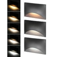 thumbnail image 1 of 3 Pack 5CCT 120V LED Step Lights, Dimmable Stair Lights IP65 Waterproof, Aluminum Shell, Anti-Glare, CRI90, Black, 1 of 8