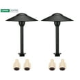 thumbnail image 1 of 3W Landscape Pathway Lights (2 Pack) - Low Voltage Cast-Aluminum Outdoor Pathway Light and Area Light 3000K 12V Waterproof - G4 LED 3W Bulb Lighting for Yard Garden Pathway (Black), 1 of 10